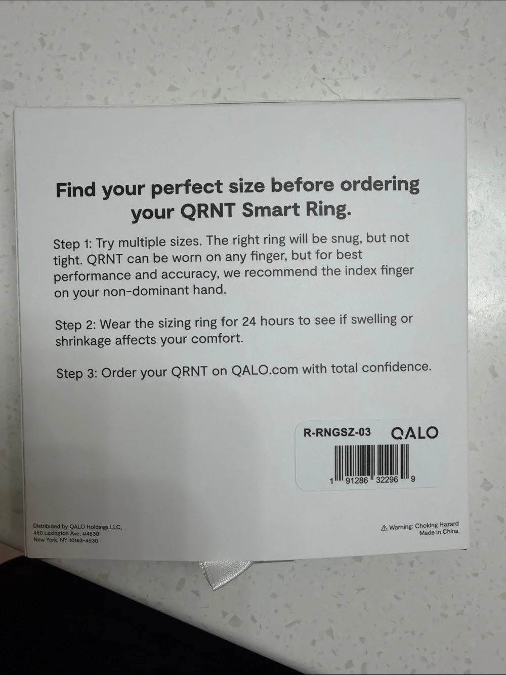 QALO QRNT Sizing Kit - Blue Ring Fit Guide